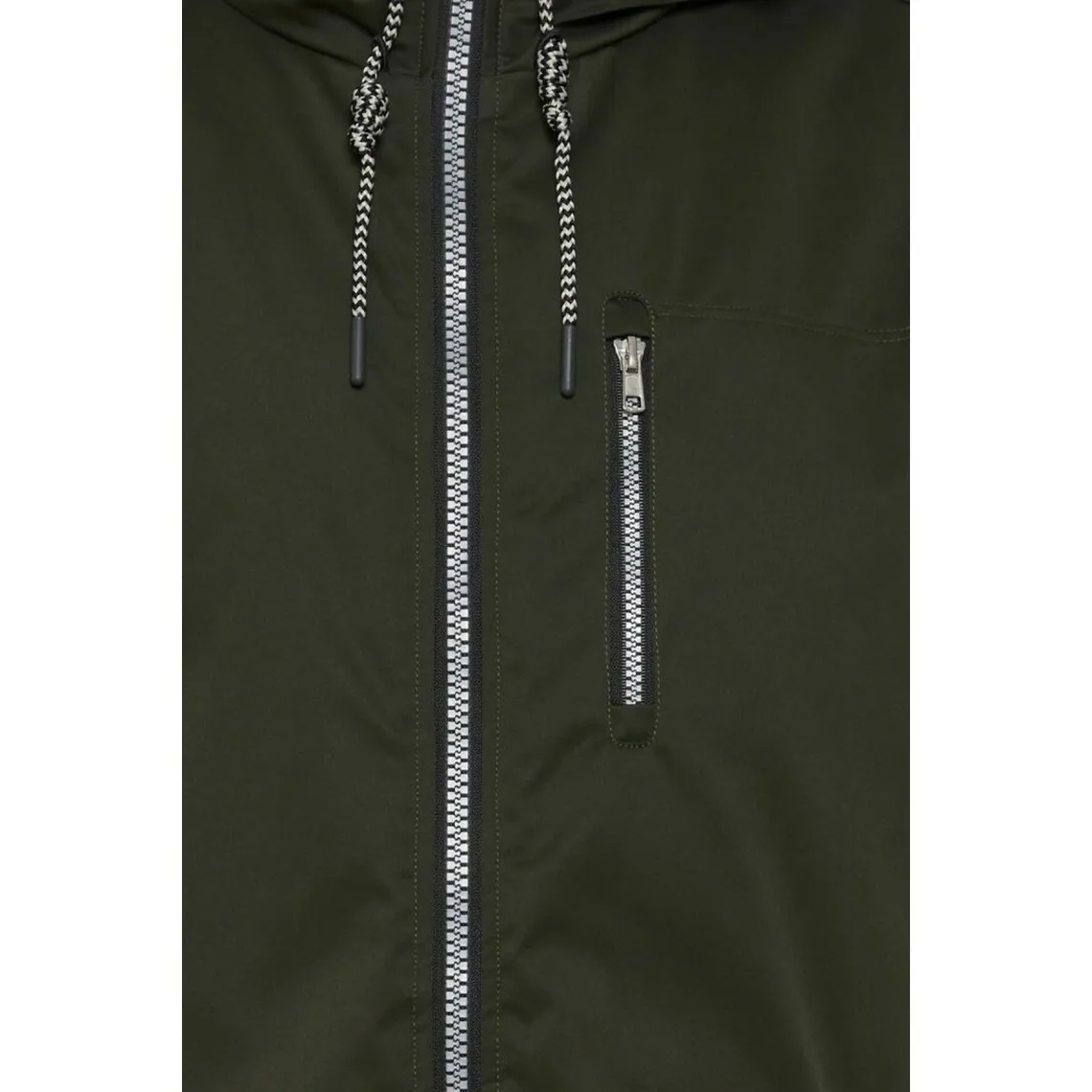 3 Suisses Green Long-Sleeve Hooded Jacket