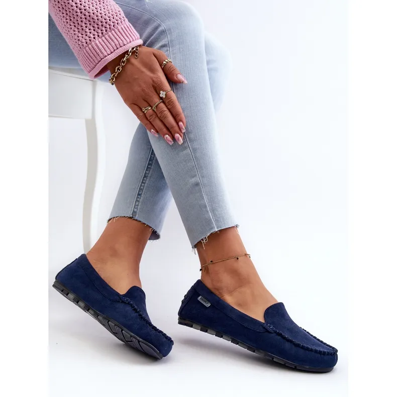 Blue Navy Amrutia Women's Eco Suede Moccasins