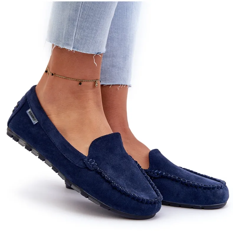 Blue Navy Amrutia Women's Eco Suede Moccasins