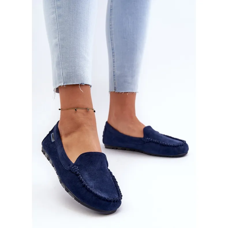 Blue Navy Amrutia Women's Eco Suede Moccasins