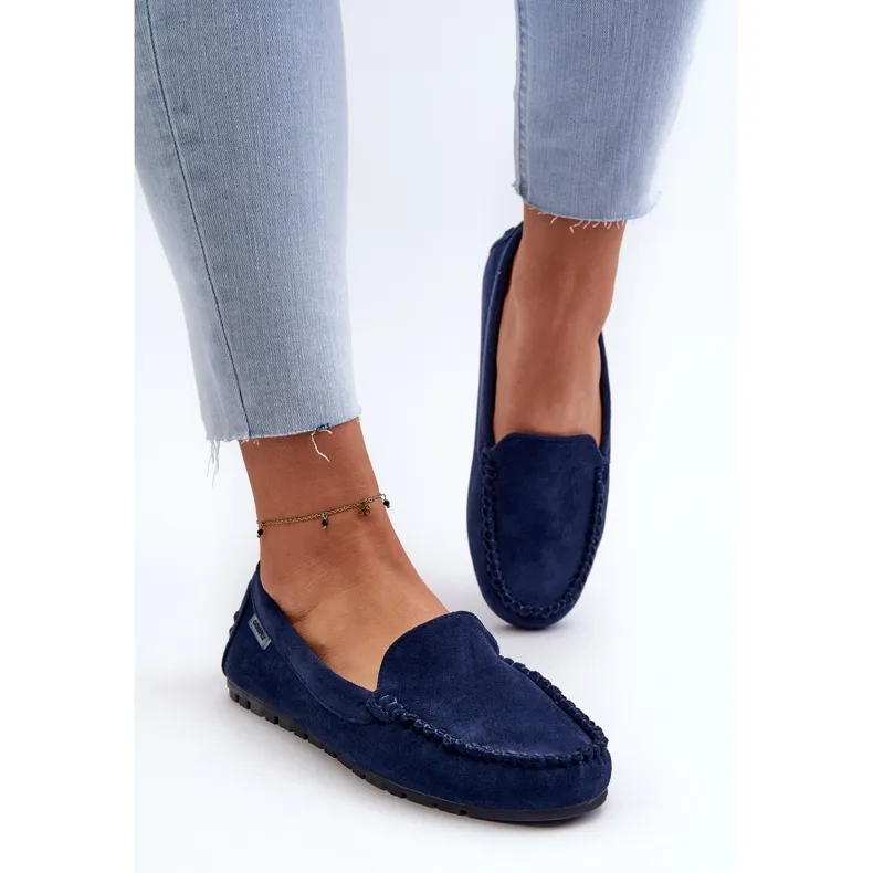 Blue Navy Amrutia Women's Eco Suede Moccasins