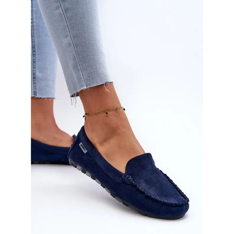 Blue Navy Amrutia Women's Eco Suede Moccasins