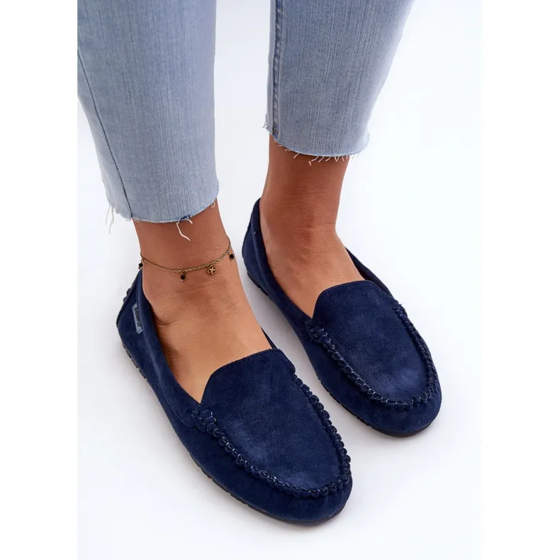 Blue Navy Amrutia Women's Eco Suede Moccasins