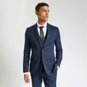 Blue Two-Tone Slim Fit Suit Jacket