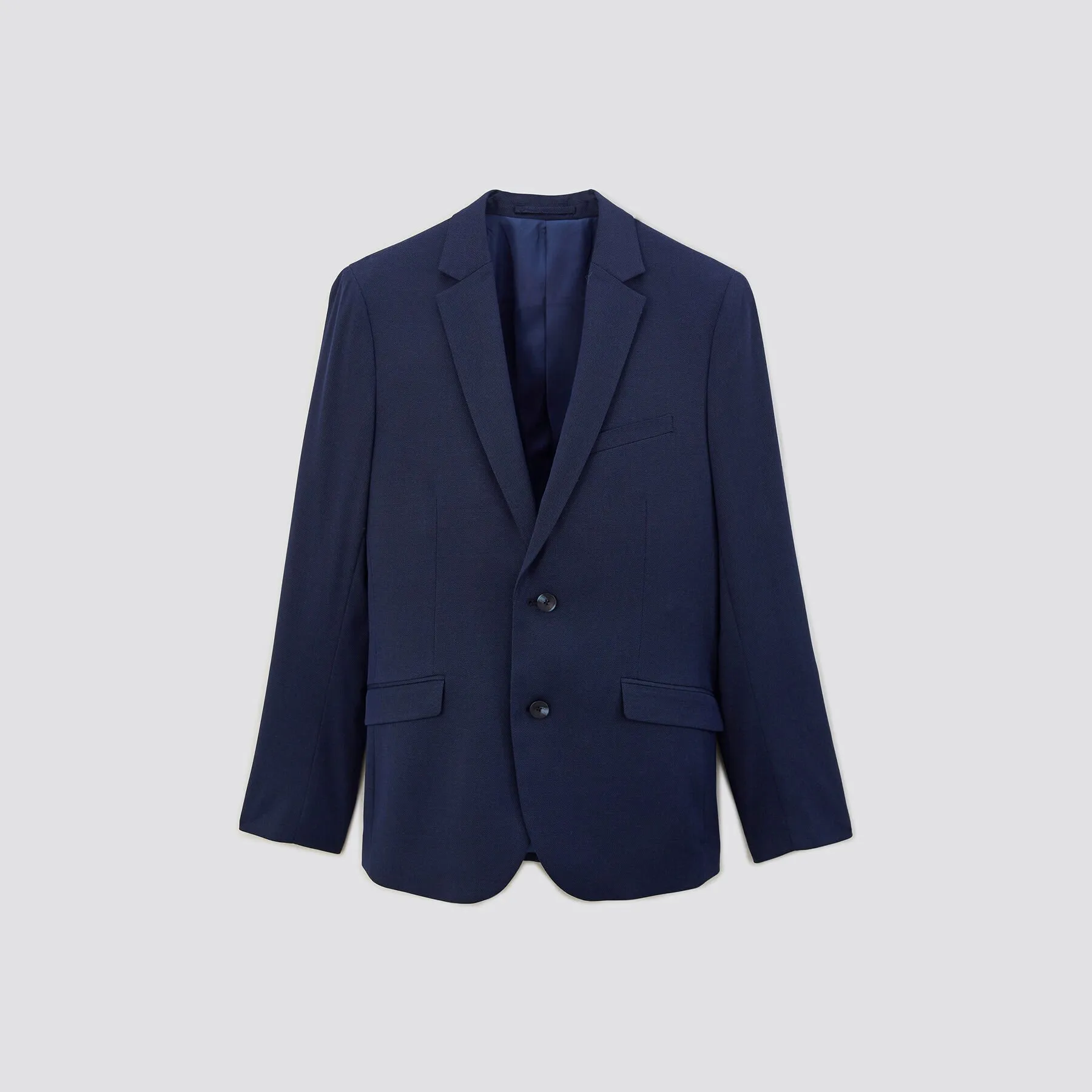 Blue Two-Tone Slim Fit Suit Jacket