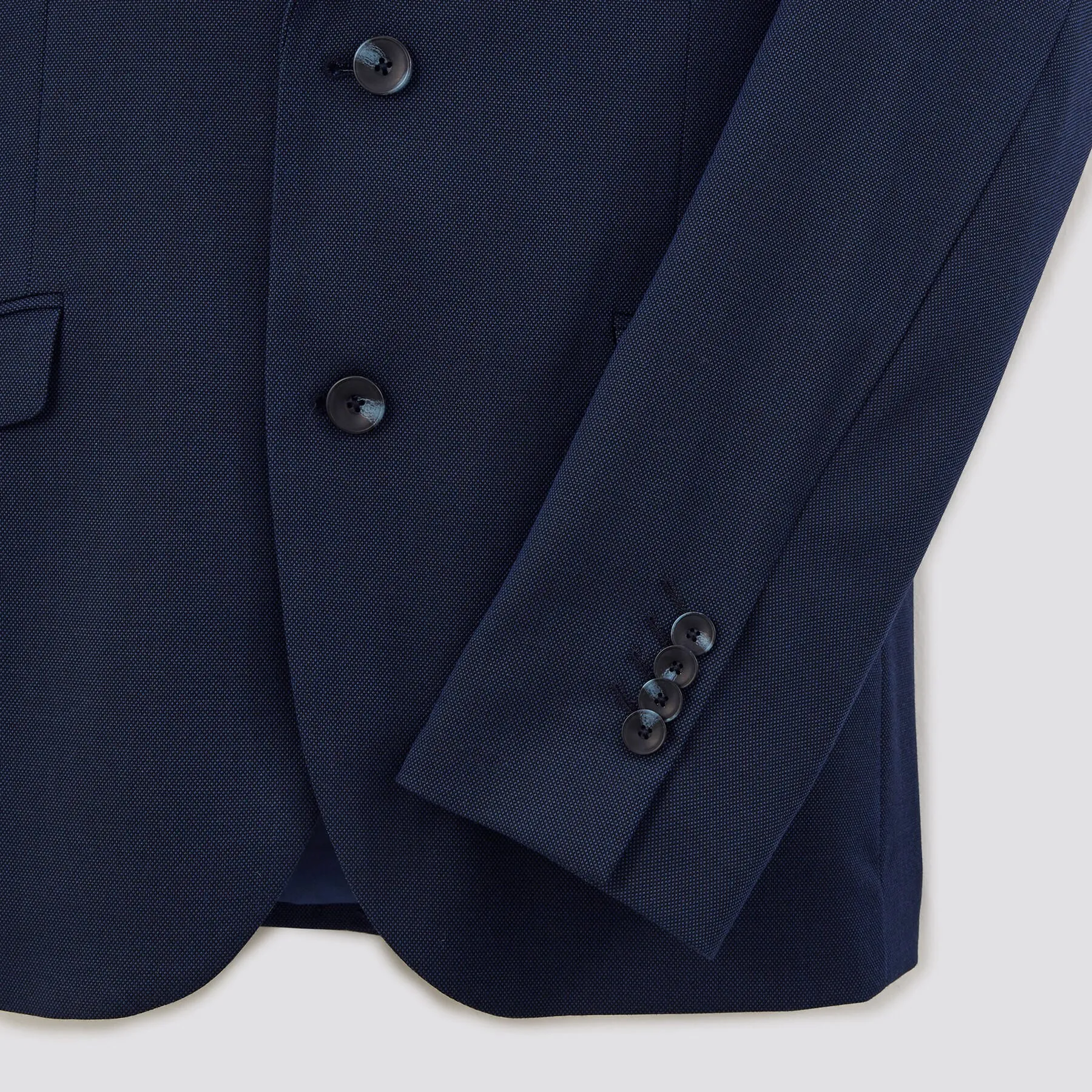 Blue Two-Tone Slim Fit Suit Jacket