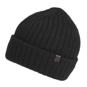 Black Ribbed Knit Men's Bonnet