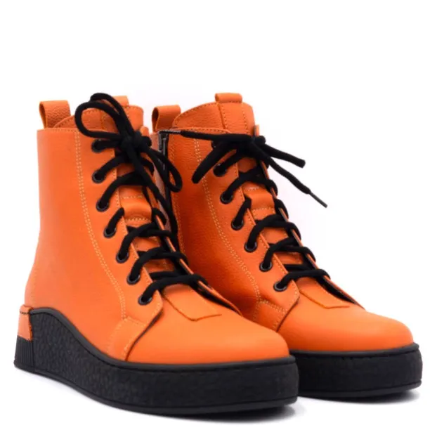 Bottines femme confortables orange Coco & abricot v2525I