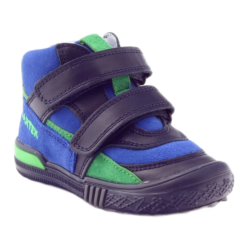 Bartek 91756 Multicolor Green Navy Blue Velcro Boots