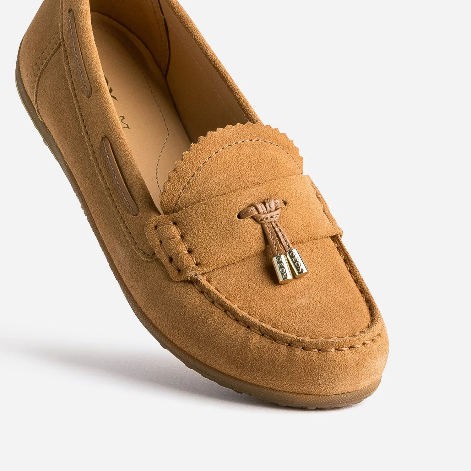 Camel Suede Geox Mocassins - Women's Slippers | ERAM