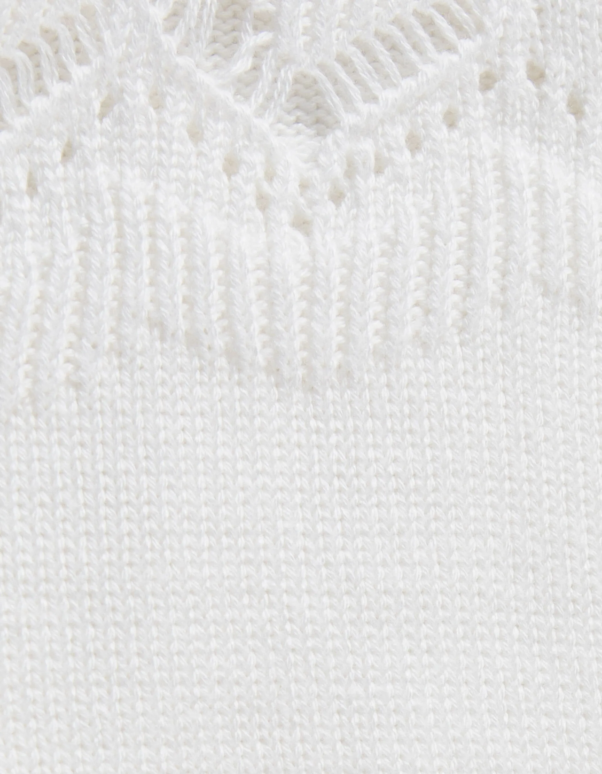 Girl Baby Off-White Knit Cardigan with Openwork Sleeves