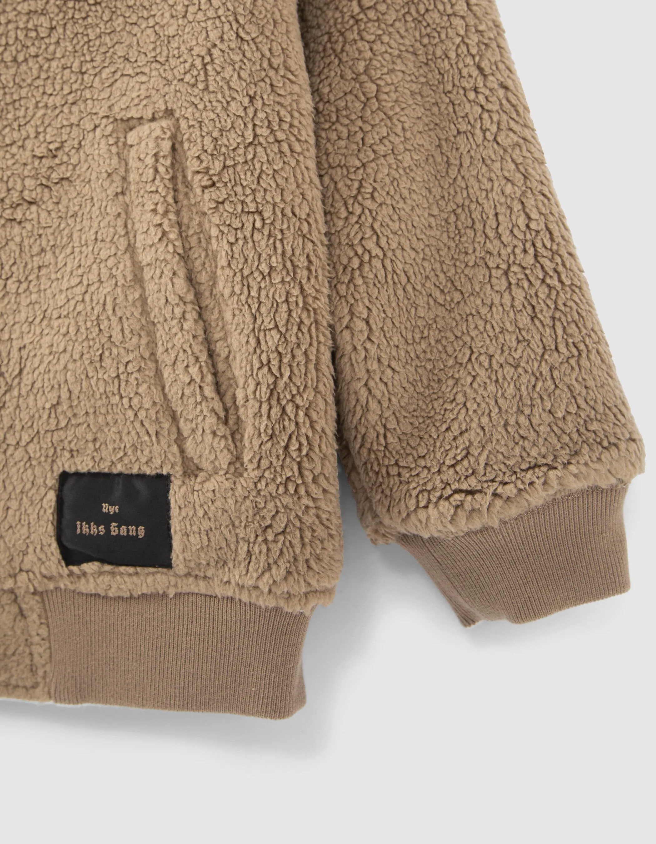 Reversible Ivory Sherpa and Mocha Fleece Boy's Cardigan