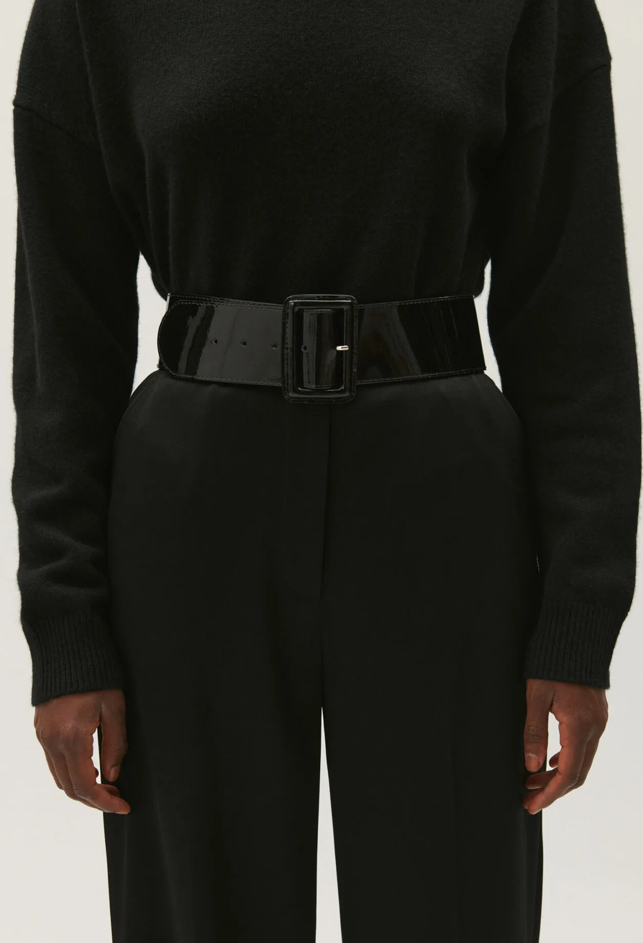 Black Patent Wide Belt | Claudie FR