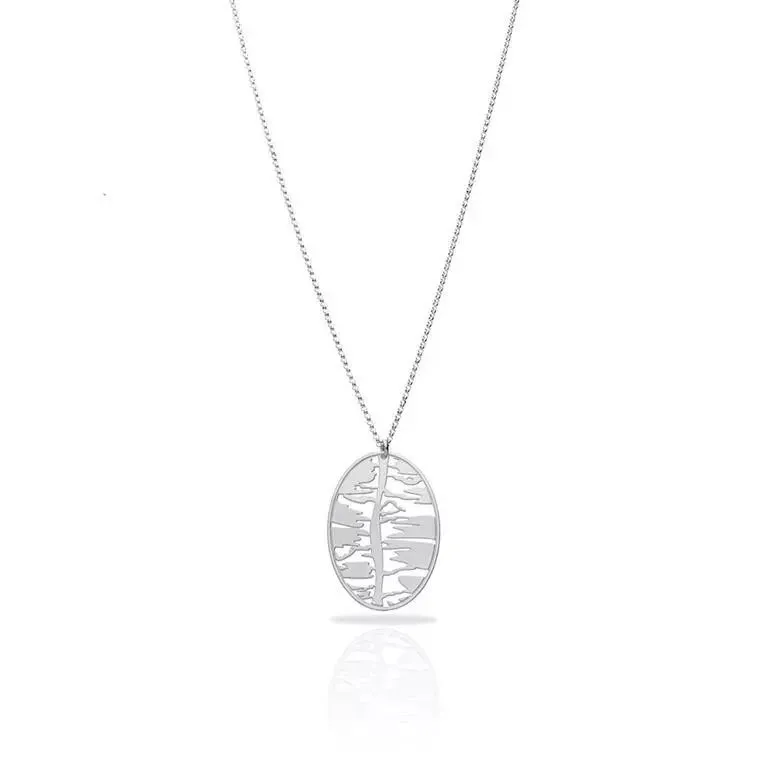 Collier argenté vegetal Ras -> Silver botanical necklace Ras