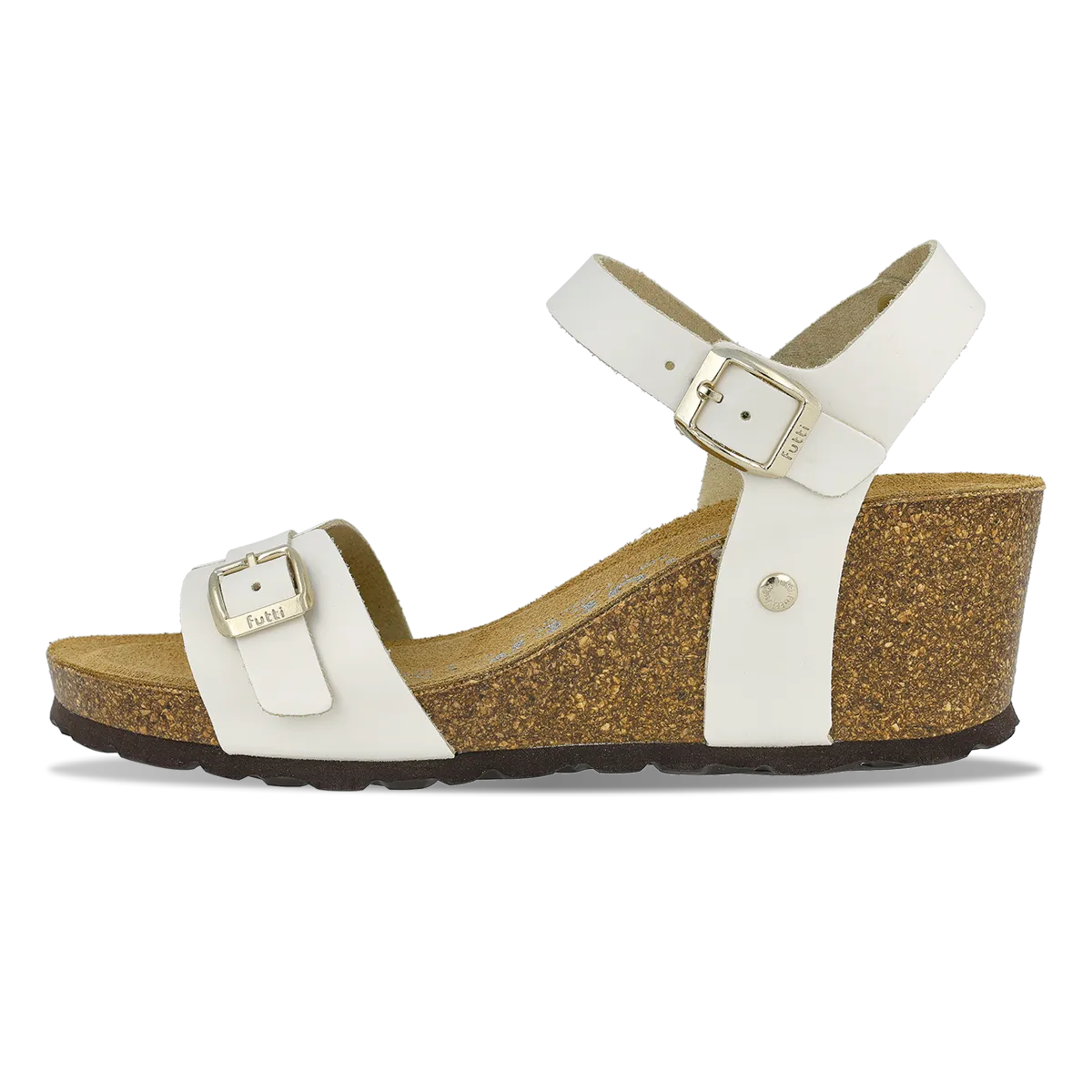 Comfortable Cork Wedge Sandals - White