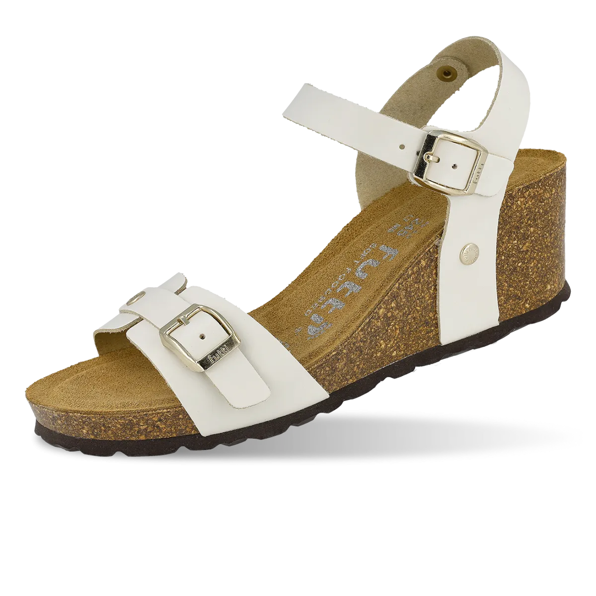 Comfortable Cork Wedge Sandals - White