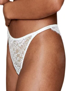 Brazilian Cut Eco-Friendly Recycled Lace Ami Thong - White