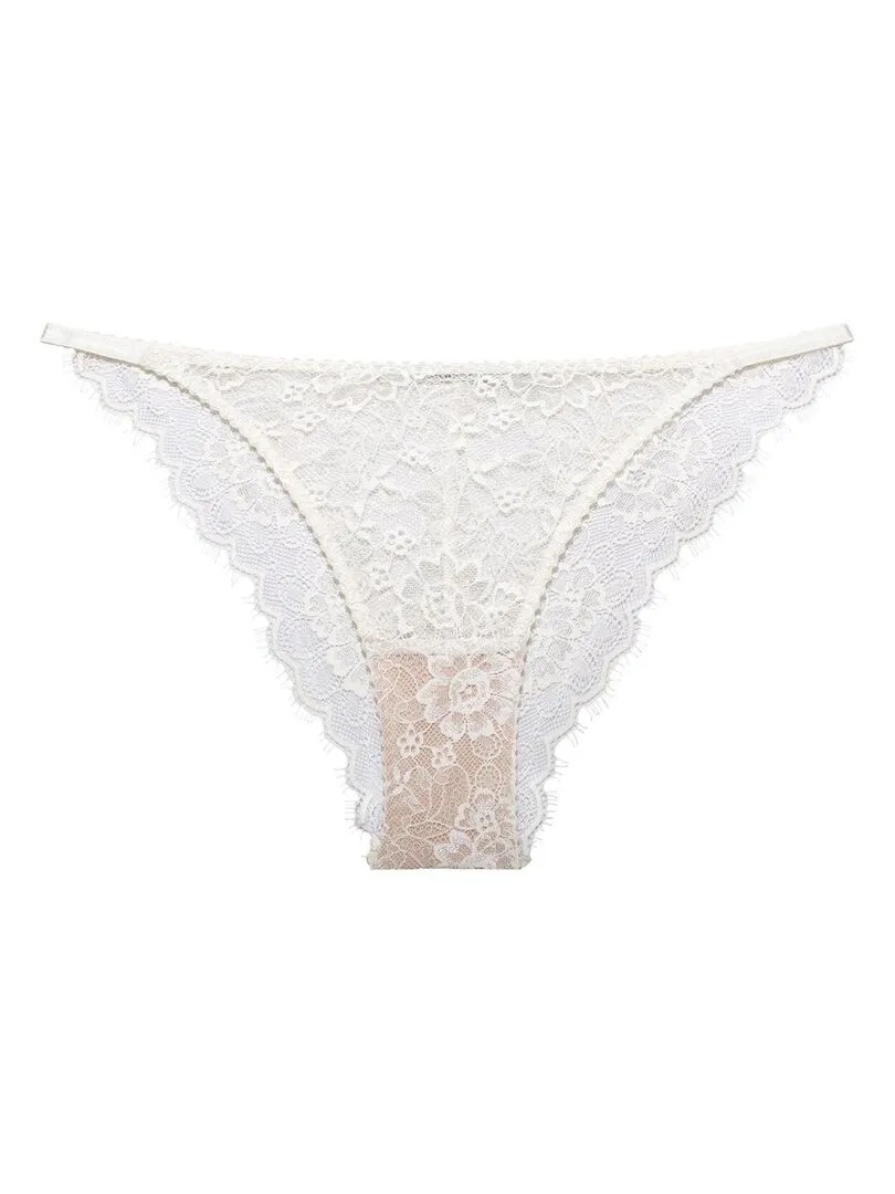 Brazilian Cut Eco-Friendly Recycled Lace Ami Thong - White