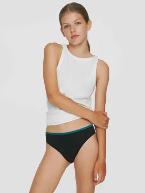 Teen Cotton Menstrual Underwear - Medium Flow - Black