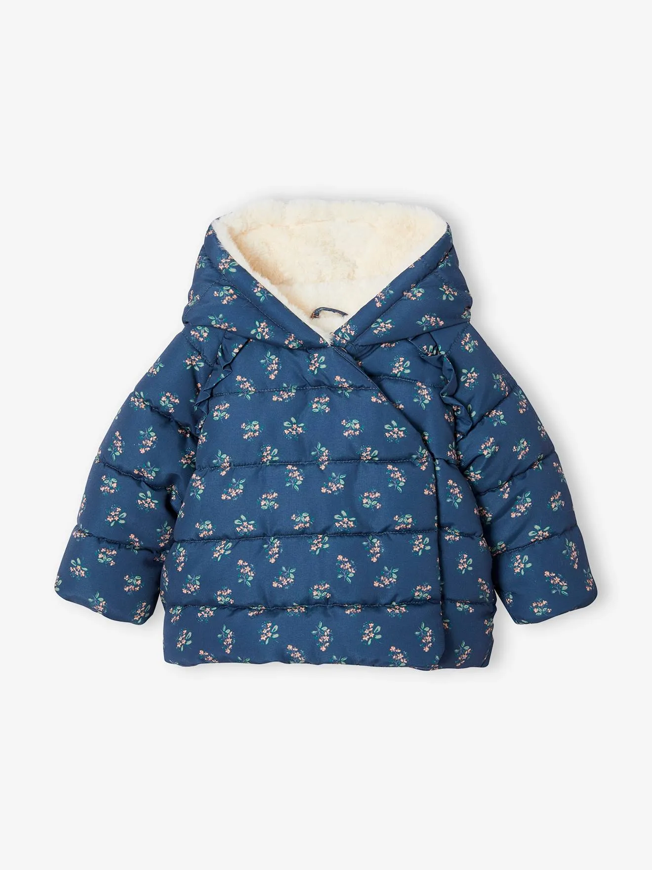 Slate Blue Asymmetric Baby Padded Jacket - Vertbaudet