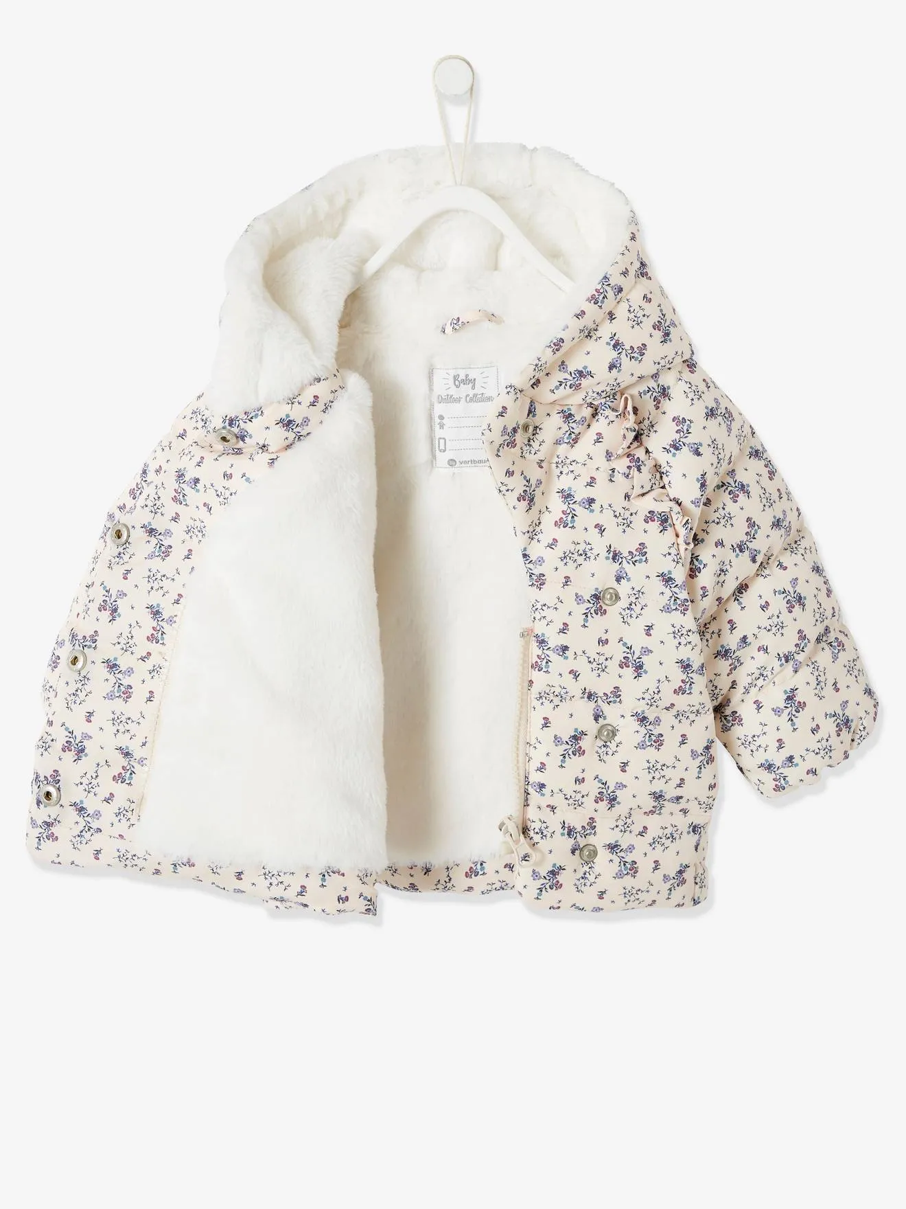 Slate Blue Asymmetric Baby Padded Jacket - Vertbaudet