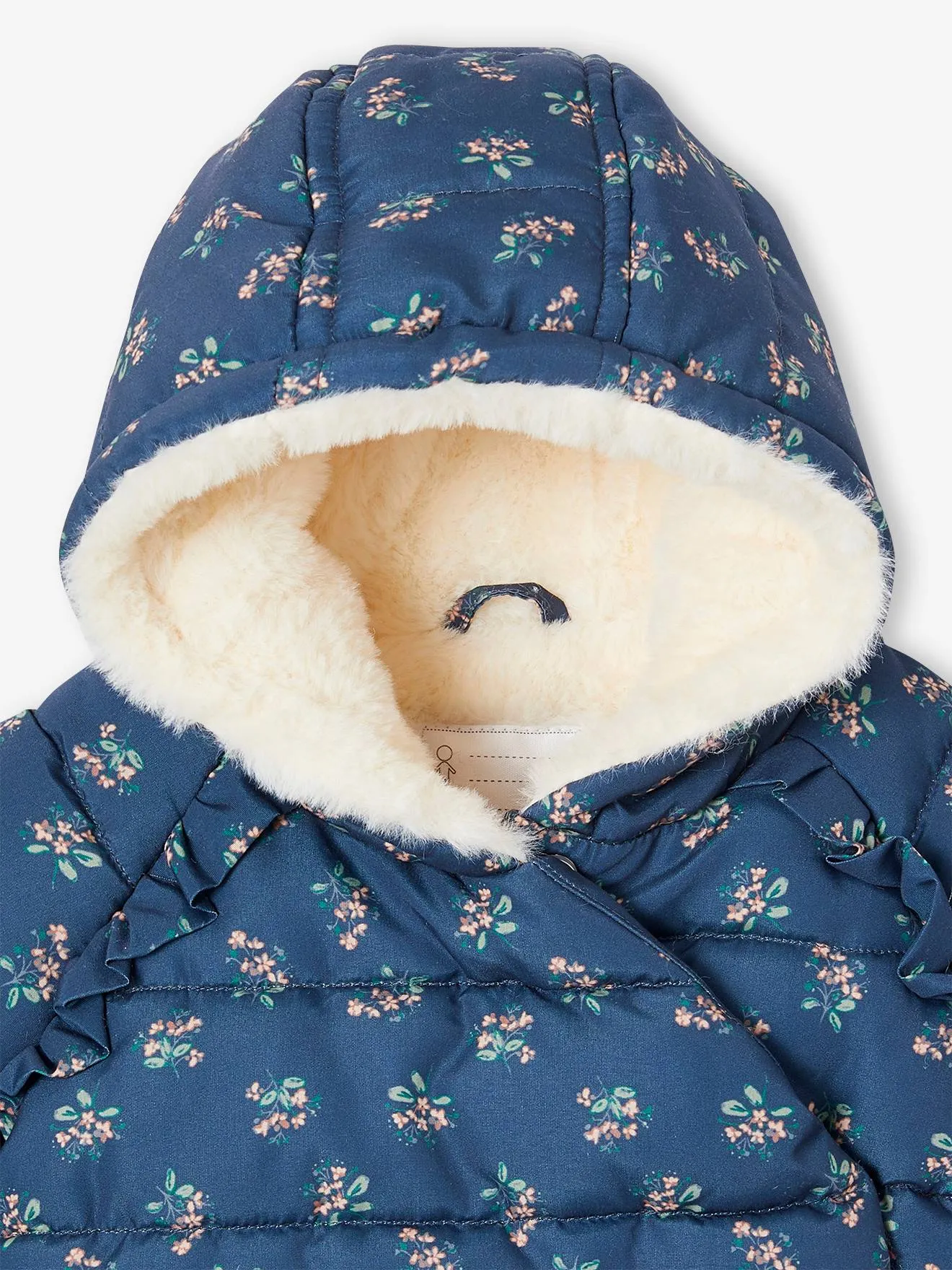 Slate Blue Asymmetric Baby Padded Jacket - Vertbaudet