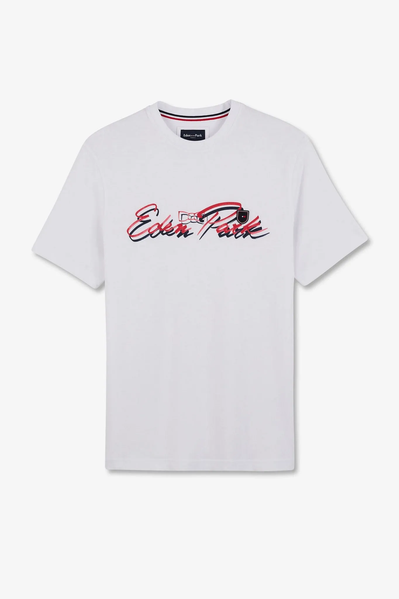 Eden Park white double logo t-shirt.