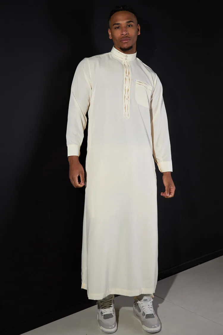 Set 2 pieces qamis + beige trousers