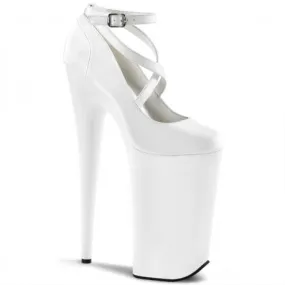 White 25cm Heel Platform Fetish Pumps