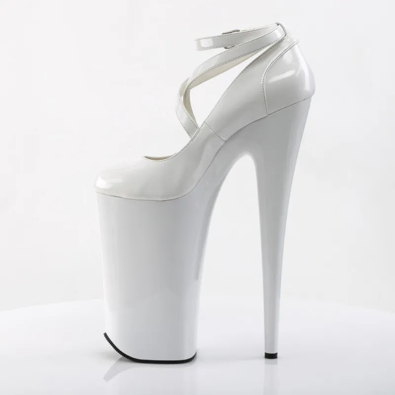 White 25cm Heel Platform Fetish Pumps