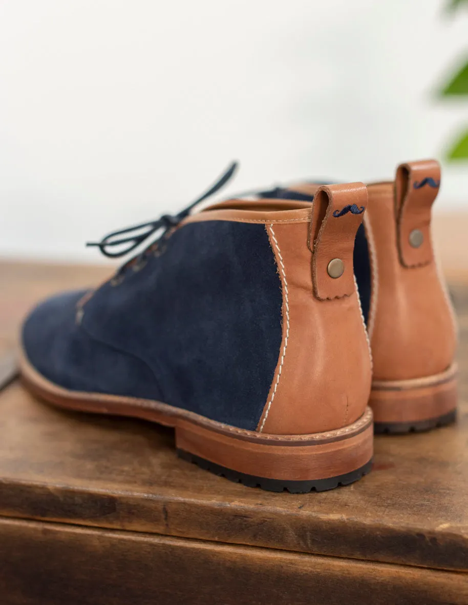 Fernand Ankle Boots - Navy Suede