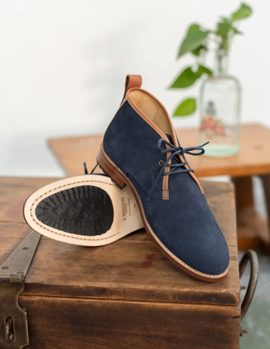 Fernand Ankle Boots - Navy Suede