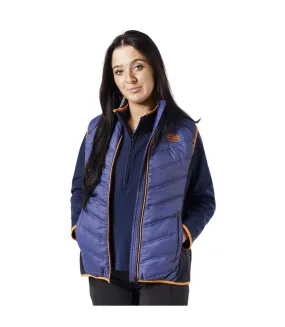 Firefoot Women's Navy Blue/Orange Sleeveless Puffer Vest