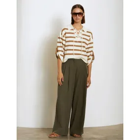 Fluid Khaki Skirt Pants - Trouva