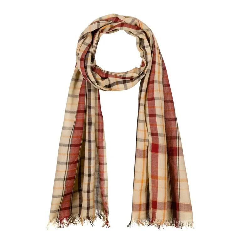 Foulard carreaux Clyde Beige