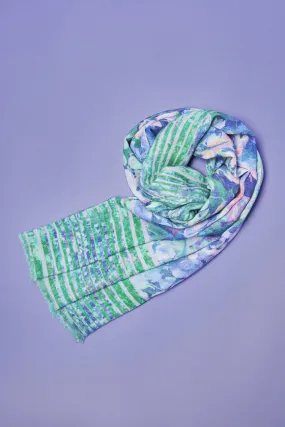 Foulard Laine Et Soie Blanche