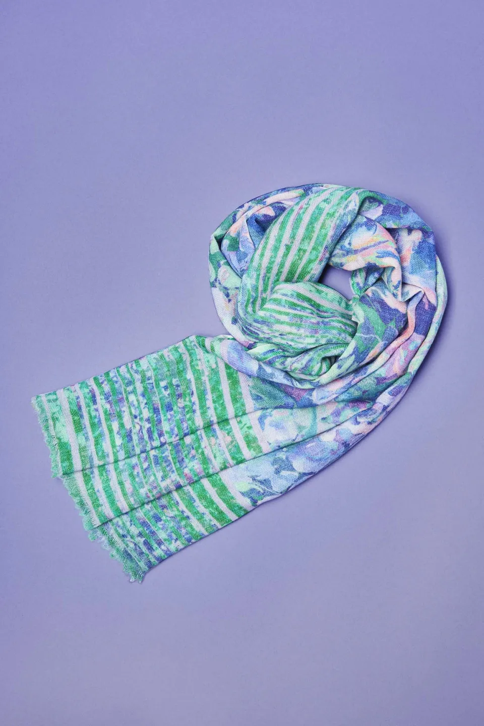 Foulard Laine Et Soie Blanche