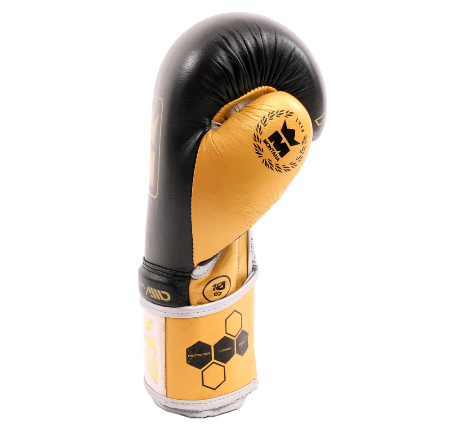 Montana Victory Black/Gold Boxing Gloves.