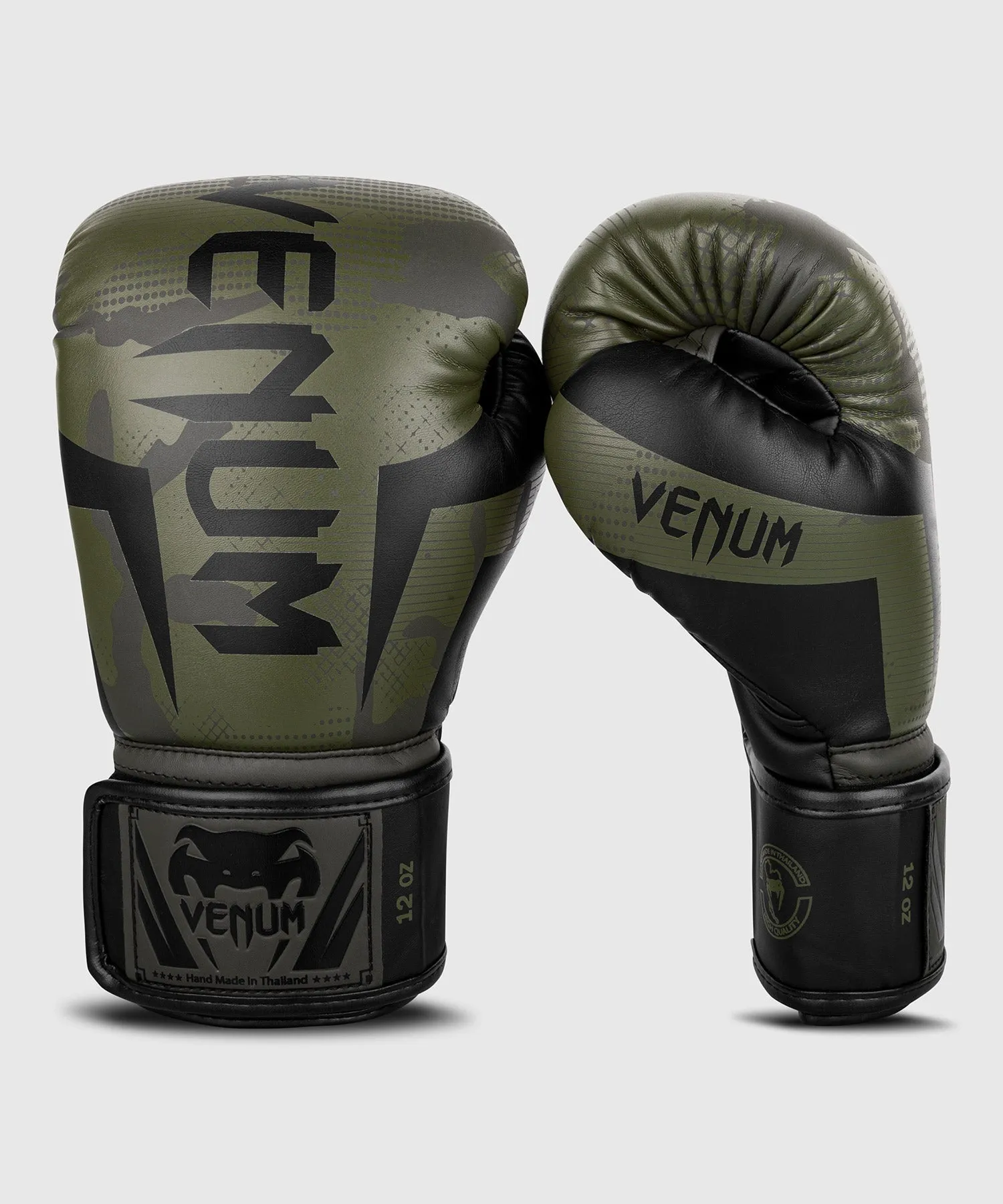 Venum Elite Camouflage Khaki Boxing Gloves