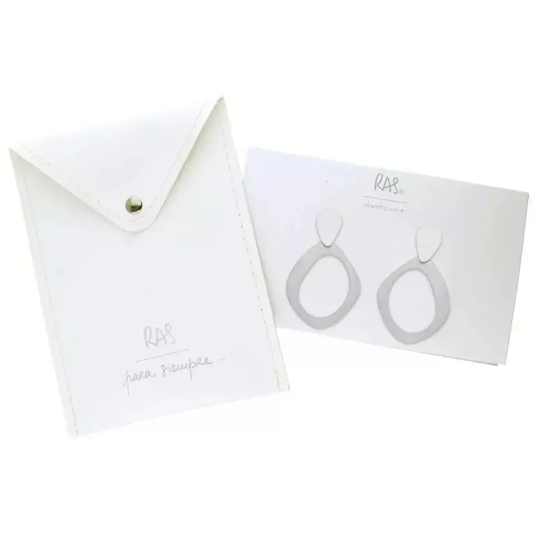 Large Silver Mineral Hoop Earrings - Brand New