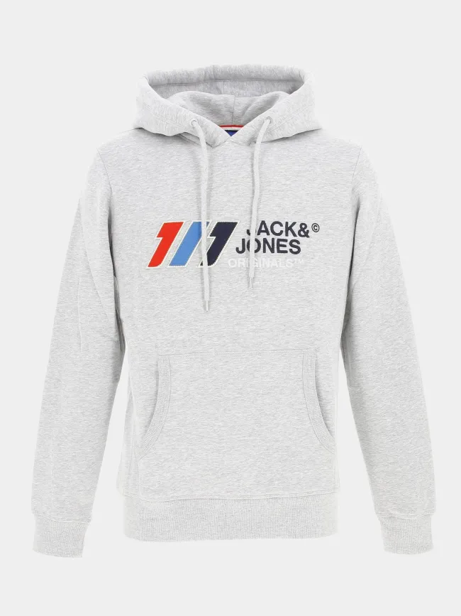 Jack & Jones Gray Jorslope Hoodie Sweatshirt