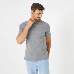 Gray T-shirt with flocking details.