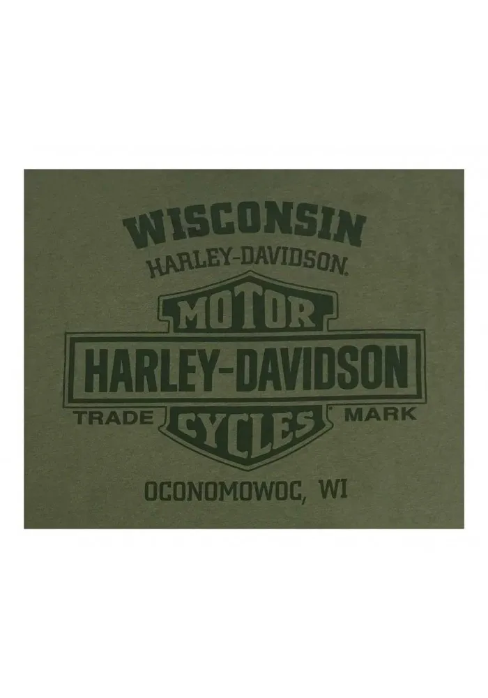 Green Harley-Davidson Men's Tonal Bolted One Short Sleeve Crew Neck T-Shirt 30297798