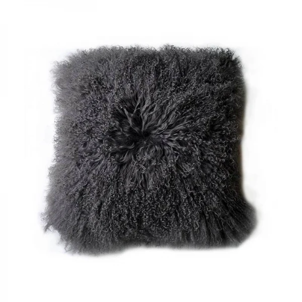 Grey Tibetan Sheepskin Cushion