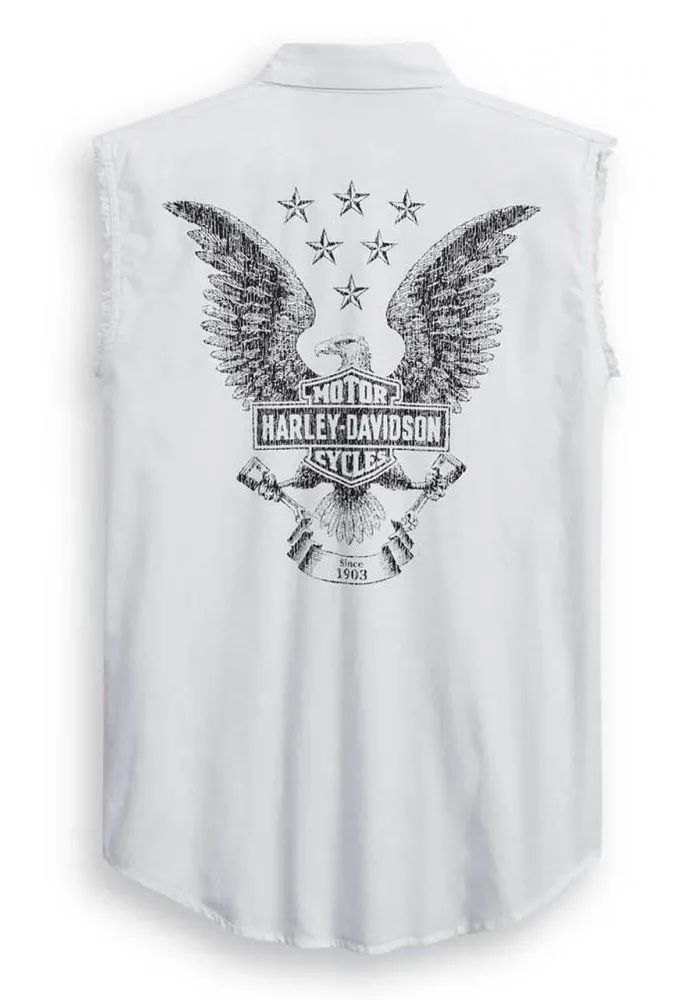 Harley-Davidson Men's Freedom Sleeveless Tee Shirt - White 99011-20VM