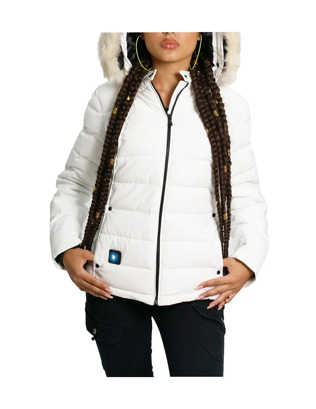 Heated White Comme Des Loups Ref 51281 Puffer Jacket