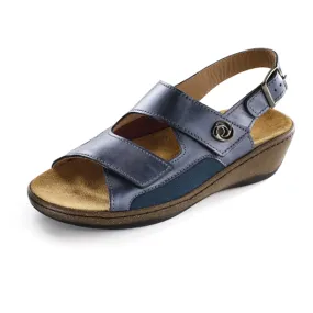 Hilda Pédilège blue or gold sandals.