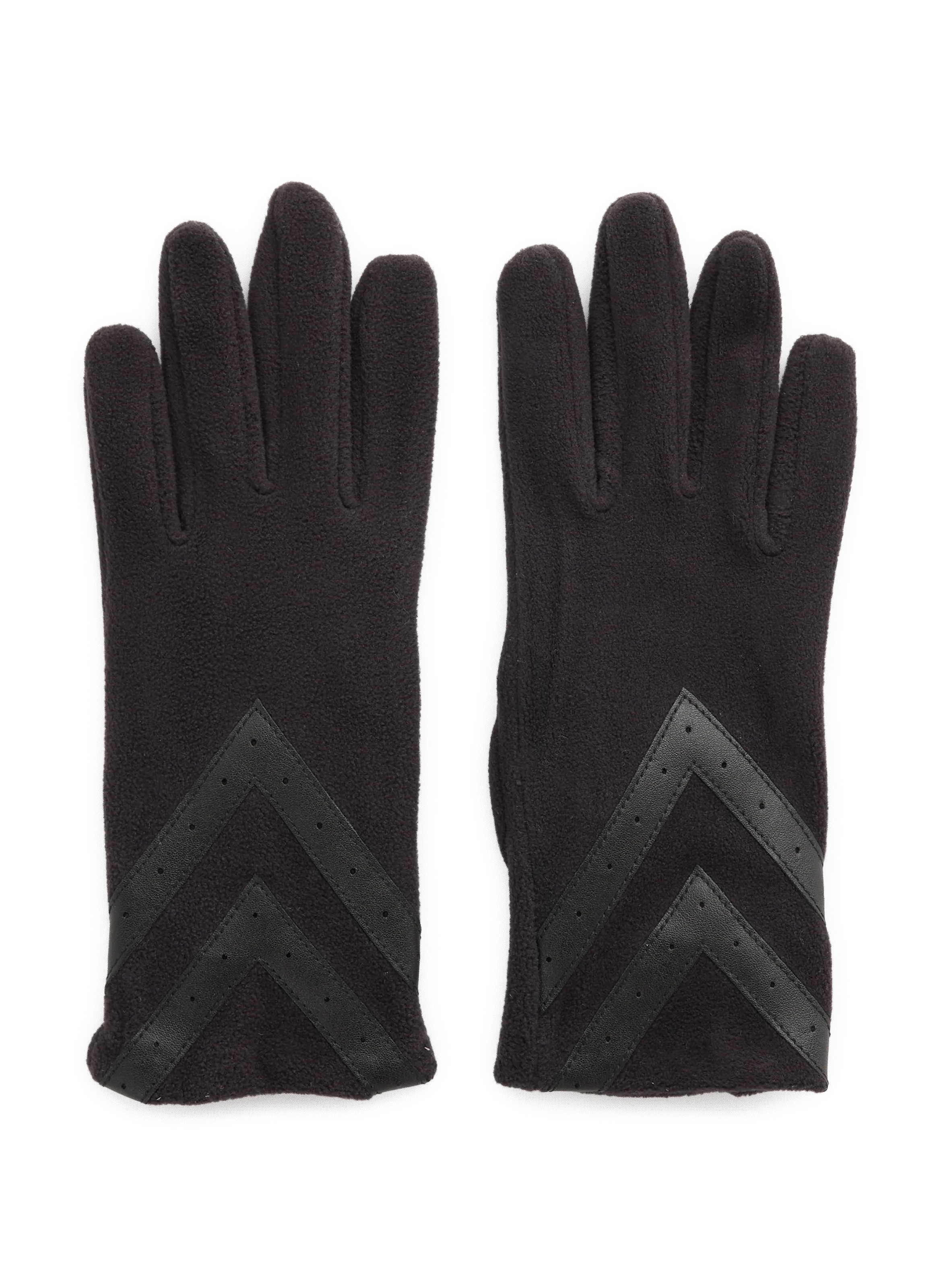 ISOTONER Dual Material Gloves - Black