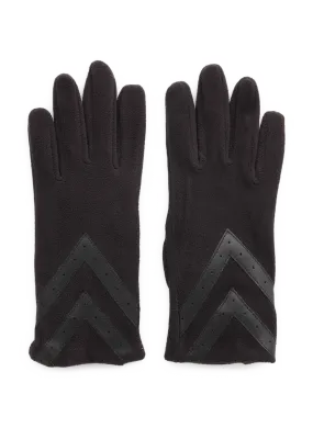 ISOTONER Dual Material Gloves - Black