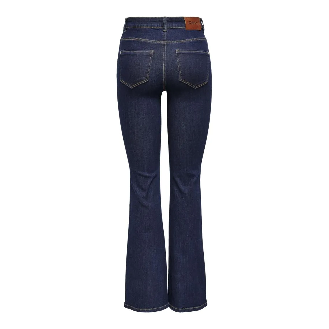 High-waisted dark blue cotton jeans with zip fly by Ines | 3 Suisses